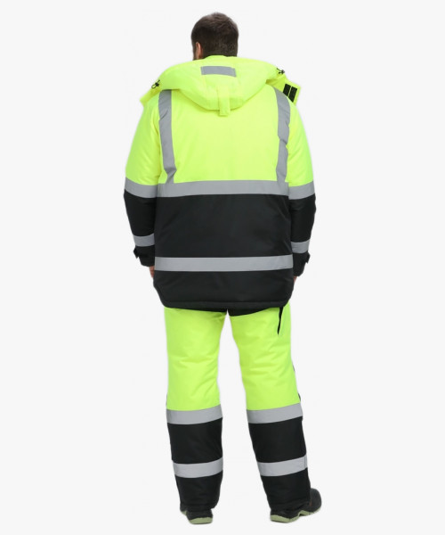 Костюм зимний сигнальный ProfLineSpecialist (тк.Оксфорд PU) брюки, желтый/черный