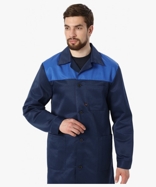 Халат Лигор (тк.Смесовая,210), т.синий/васильковый