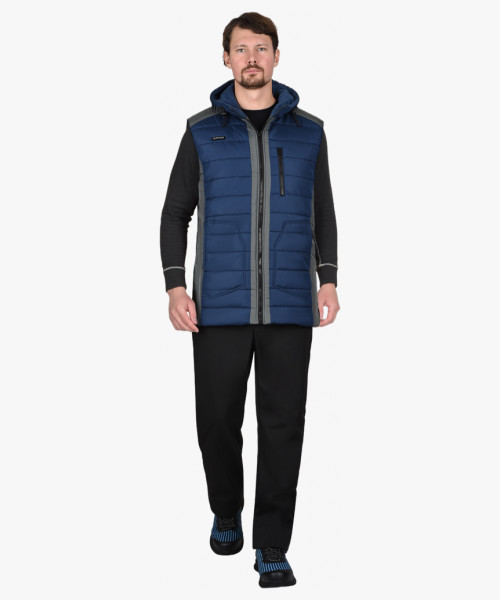 Жилет СИРИУС-УРБАН синий с серым