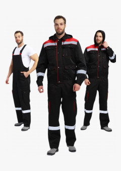 Костюм Нейч-2 СОП с капюшоном К. (тк.Смесовая,210) п/к, черный/красный
