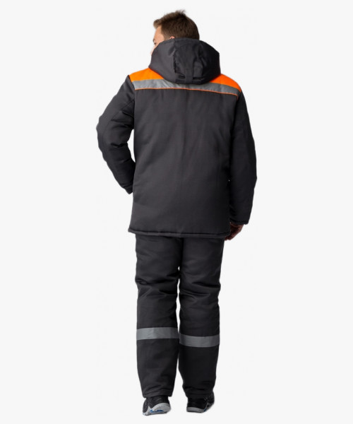 Куртка зимняя Экспертный-Люкс NEW (тк.Смесовая,210), т.серый/оранжевый