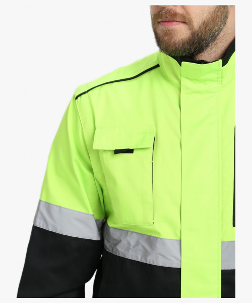 Куртка-трансформер сигнальная ProfLineSpecialist (тк.Смесовая МВО,240), желтый/черный