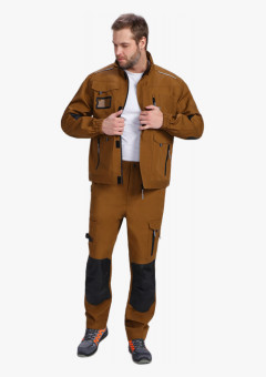 Костюм мужской летний ProfLineSpecialist-1 (тк.РипСтоп,240) брюки, коричневый/черный