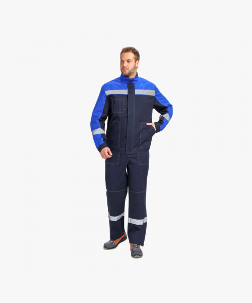 Костюм Бриготек-2 СОП (тк. Смесовая, 260) полукомбинезон, т.синий/васильковый