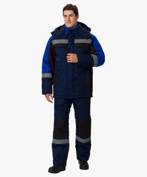 Костюм зимний Вектрон-2 СОП (тк.Смесовая,240) п/к, т.синий/черный/васильковый