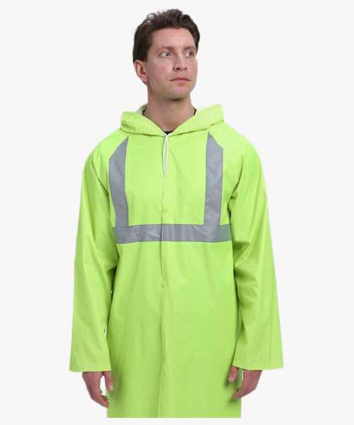 Плащ влагозащитный сигнальный ProfLineBase СОП (ПВХ,180), желтый