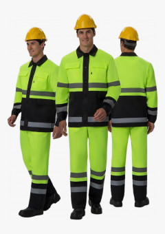 Костюм для дорожника (тк.Смесовая,210) п/к, лимонный/черный