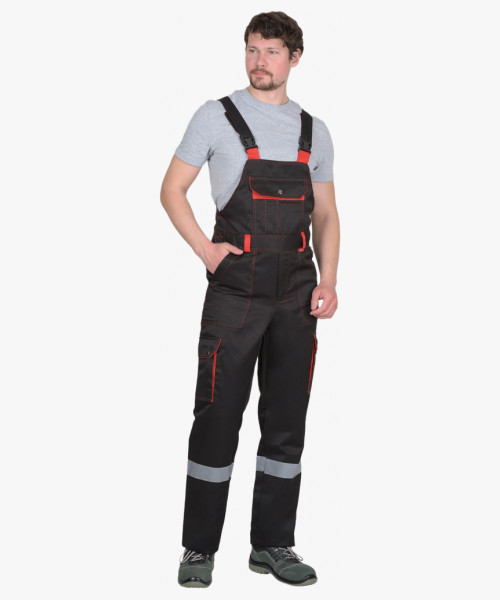 Костюм СИРИУС-ТИТАН куртка, п/к черный с красным с СОП