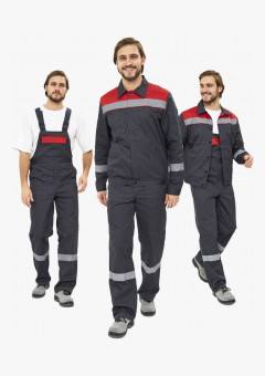 Костюм Лигор-2 Премиум СОП (тк.Смесовая,240) п/к, т.серый/красный