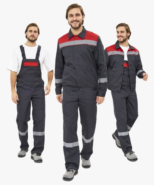 Костюм Лигор-2 Премиум СОП (тк.Смесовая,240) п/к, т.серый/красный