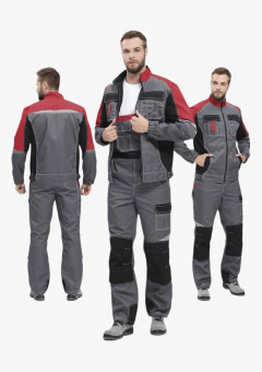 Костюм Формула (тк.Смесовая,240) п/к, серый/красный/черный