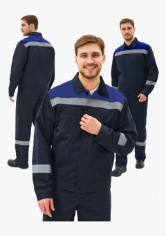 Костюм Липецк-1 СОП CH (тк.Смесовая,280) брюки, т.синий/васильковый