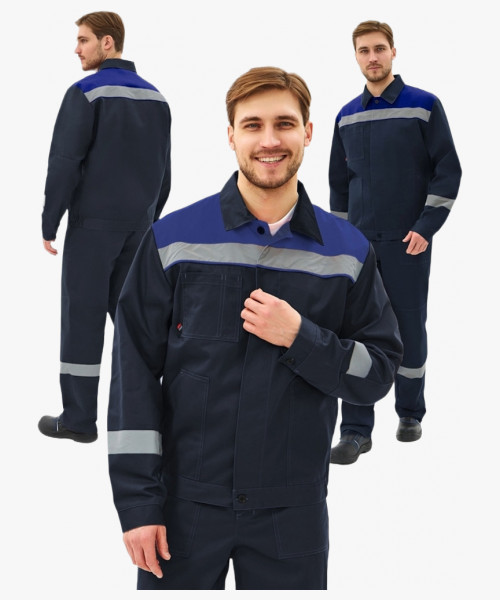 Костюм Липецк-1 СОП CH (тк.Смесовая,280) брюки, т.синий/васильковый