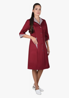 Халат СИРИУС-МАРЛЕН-2 женский бордовый с полоской