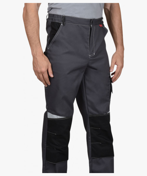 Костюм СИРИУС-ФАВОРИТ-МЕГА мужской летний, куртка и брюки, серый с черным, СОП