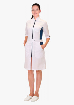 Халат СИРИУС-БАРБАРА женский белый с т-синим