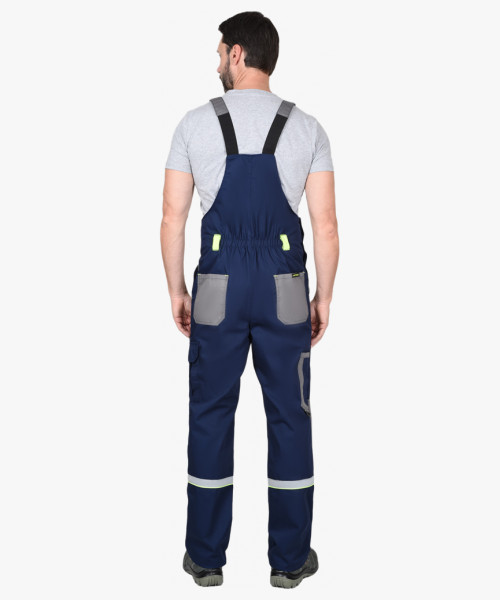 Костюм СИРИУС-СТАН куртка кор., п/к синий со ср.серым и лимонным