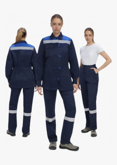 Костюм женский Веснис-1 СОП К. (тк.Смесовая,210) брюки, т.синий/васильковый