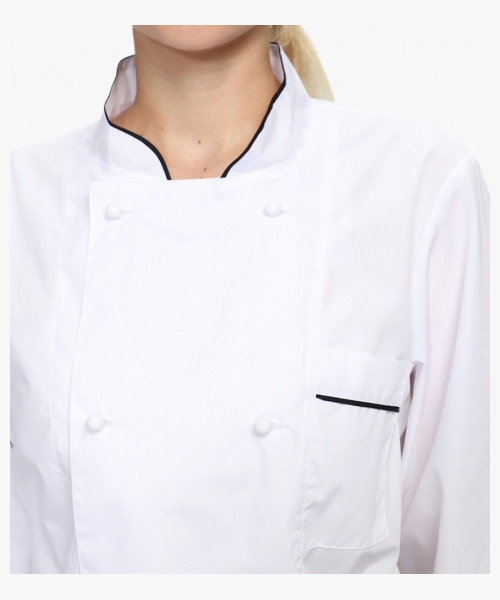 Костюм женский повара Гурман (тк.ТиСи), белый/черный