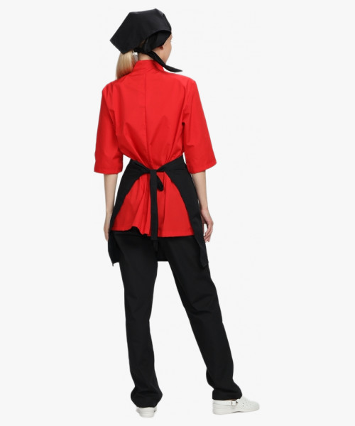 Костюм женский повара Шеф (тк.ТиСи), черный/красный