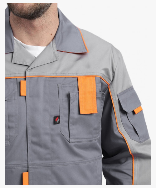 Костюм Драга-2 (тк.Смесовая МВО,240) п/к, серый/св.серый/оранжевый