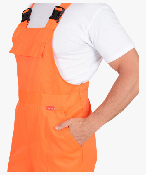 Костюм мужской летний СИРИУС-МАГИСТРАЛЬ-СПЕЦИАЛИСТ куртка, полукомбинезон, оранжевый с синим и СОП