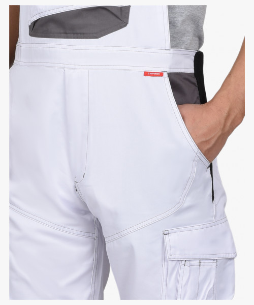 Костюм СИРИУС-ЦИТРИН куртка, п/к белый со средне-серым