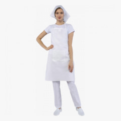 Фартук с грудкой тип Б (тк.Бязь,145) 5 шт., белый