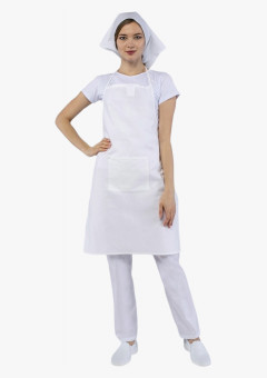 Фартук с грудкой тип Б (тк.Бязь,145) 5 шт., белый