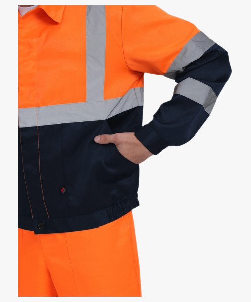 Костюм сигнальный Ярксион-2 СОП К. (тк.Смесовая,210) п/к, оранжевый/т.синий