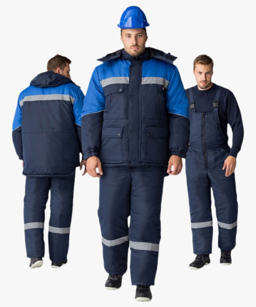 Костюм зимний Сибер СОП CH (тк.Таслан) п/к, т.синий/васильковый