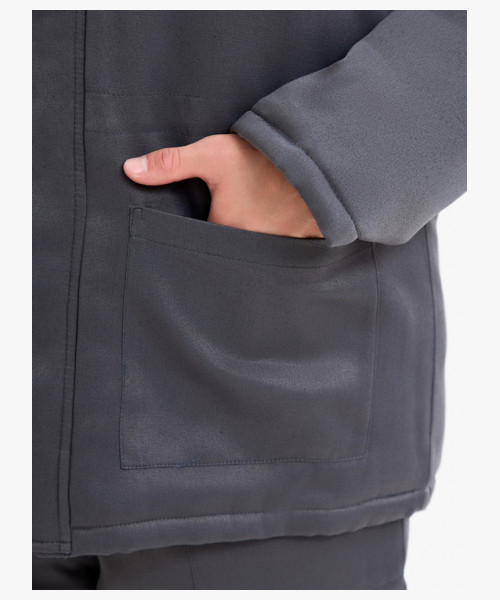 Костюм зимний Труженик-Ультра-2 СОП (тк.Смесовая,210) п/к, т.серый/красный