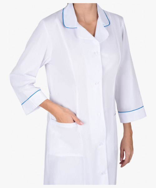 Халат СИРИУС-НИКА женский белый с бирюзовым