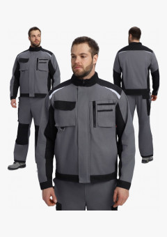 Куртка Милан NEW CH МВО (тк.Смесовая,270), т.серый/черный