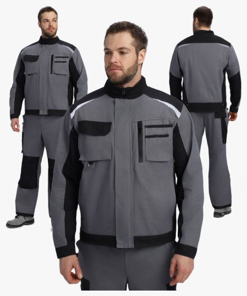 Куртка Милан NEW CH МВО (тк.Смесовая,270), т.серый/черный