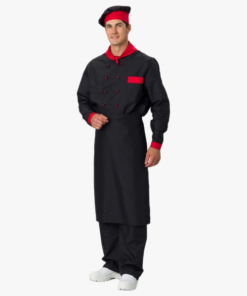 Костюм повара Су-Шеф (тк.ТиСи), черный/красный