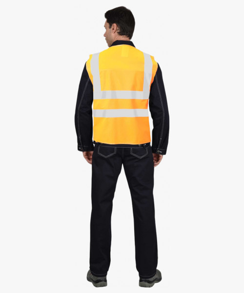 Жилет сигнальный SIRIUS класс 2, 4 СОП (трик.120 гр/м2, карманы) оранжевый