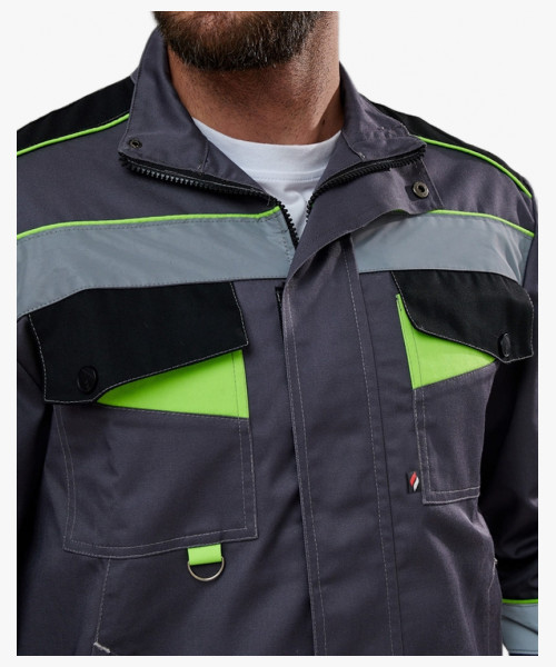 Костюм Ховард-2 IMP (тк.Смесовая,240) п/к, т.серый/черный/лимонный