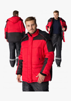 Куртка зимняя Европа (Дюспо), красный/черный