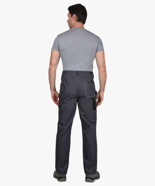 Костюм СИРИУС-ФАВОРИТ-МЕГА мужской летний, куртка и брюки, серый с красным и черным, СОП