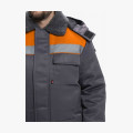 Куртка зимняя для бригадира NEW (тк.Смесовая,210), т.серый/оранжевый