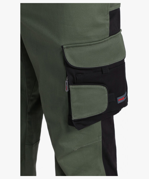 Костюм мужской летний ProfLineLeader-1 (тк.Хлопок/Спандекс,260) брюки, хаки/черный