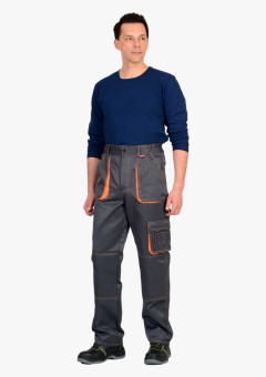 Брюки СИРИУС-CROWN т.серый с оранжевым