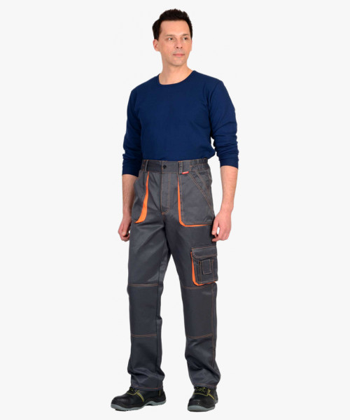 Брюки СИРИУС-CROWN т.серый с оранжевым