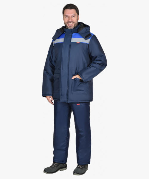 Куртка СИРИУС-БРИГАДИР темно-синяя с васильковым и СОП