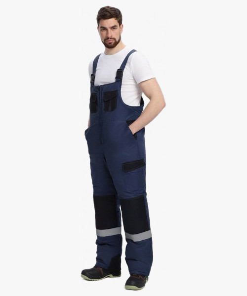 Костюм зимний Фаворит-Мега (тк.Таслан) п/к, т.синий/черный