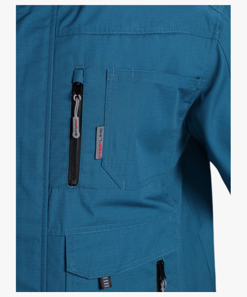 Костюм мужской летний ProfLineSpecialist-1 (тк.РипСтоп,240) брюки, циан/черный