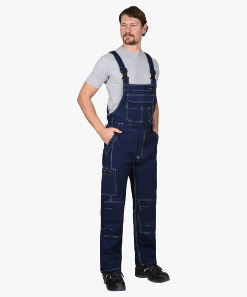 Костюм СИРИУС-ПРЕСТИЖ куртка, п/к, синий с черным и оранжевой отделкой