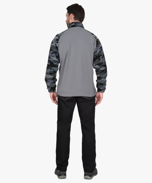 Куртка флисовая т.серая с КМФ Мультикам серый