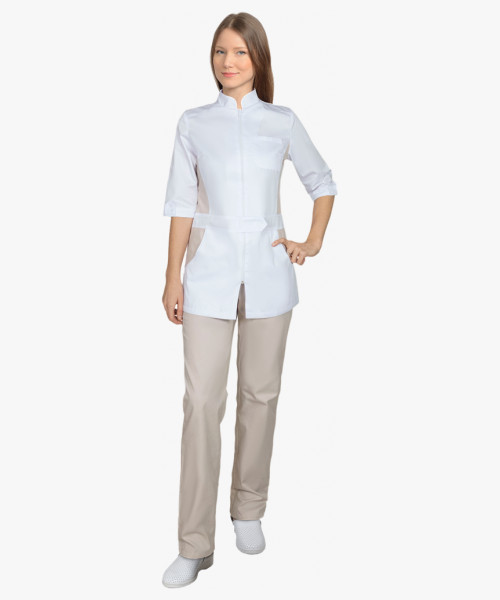 Костюм СИРИУС-БАРБАРА женский белый с бежевым